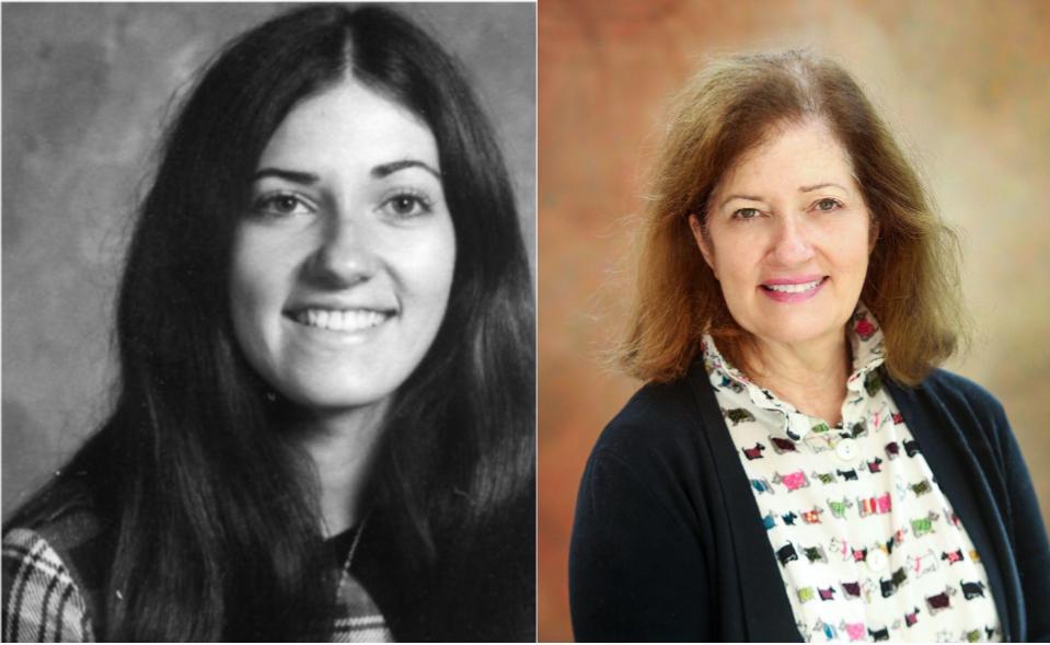 Schneider at 23 years old (L) and Schneider's current photo (R), taken almost five decades apart
