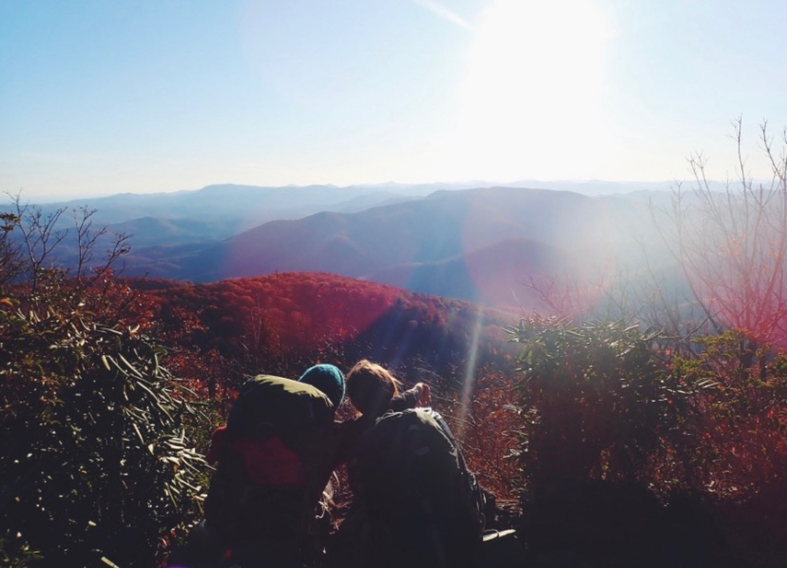 Greta Matthies '22 overlooks the mountains while attending Outdoor Academy as a sophomore (via Matthies)
