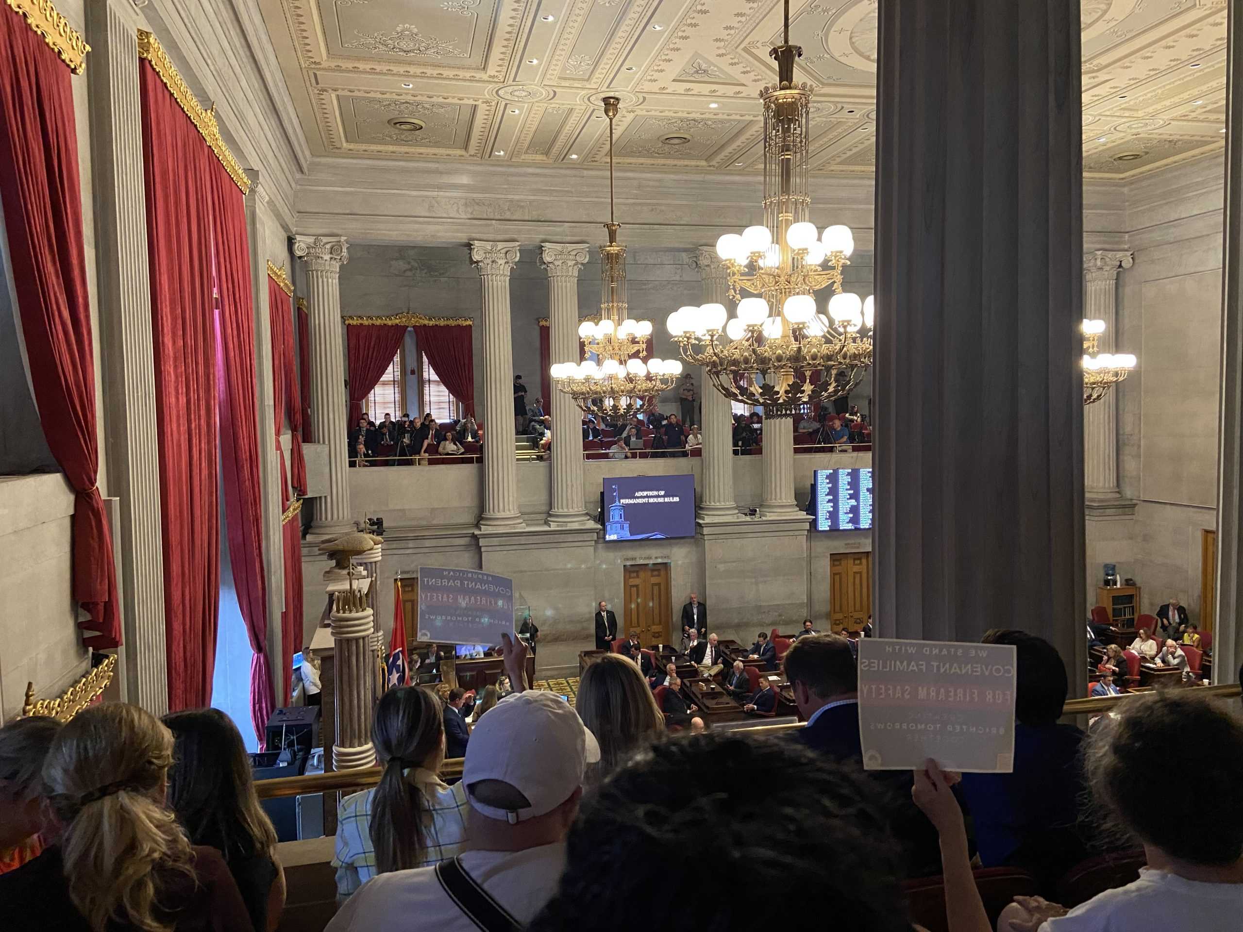 A view of the floor and press-reserved gallery from the public viewing space (via the Peabody Press).
