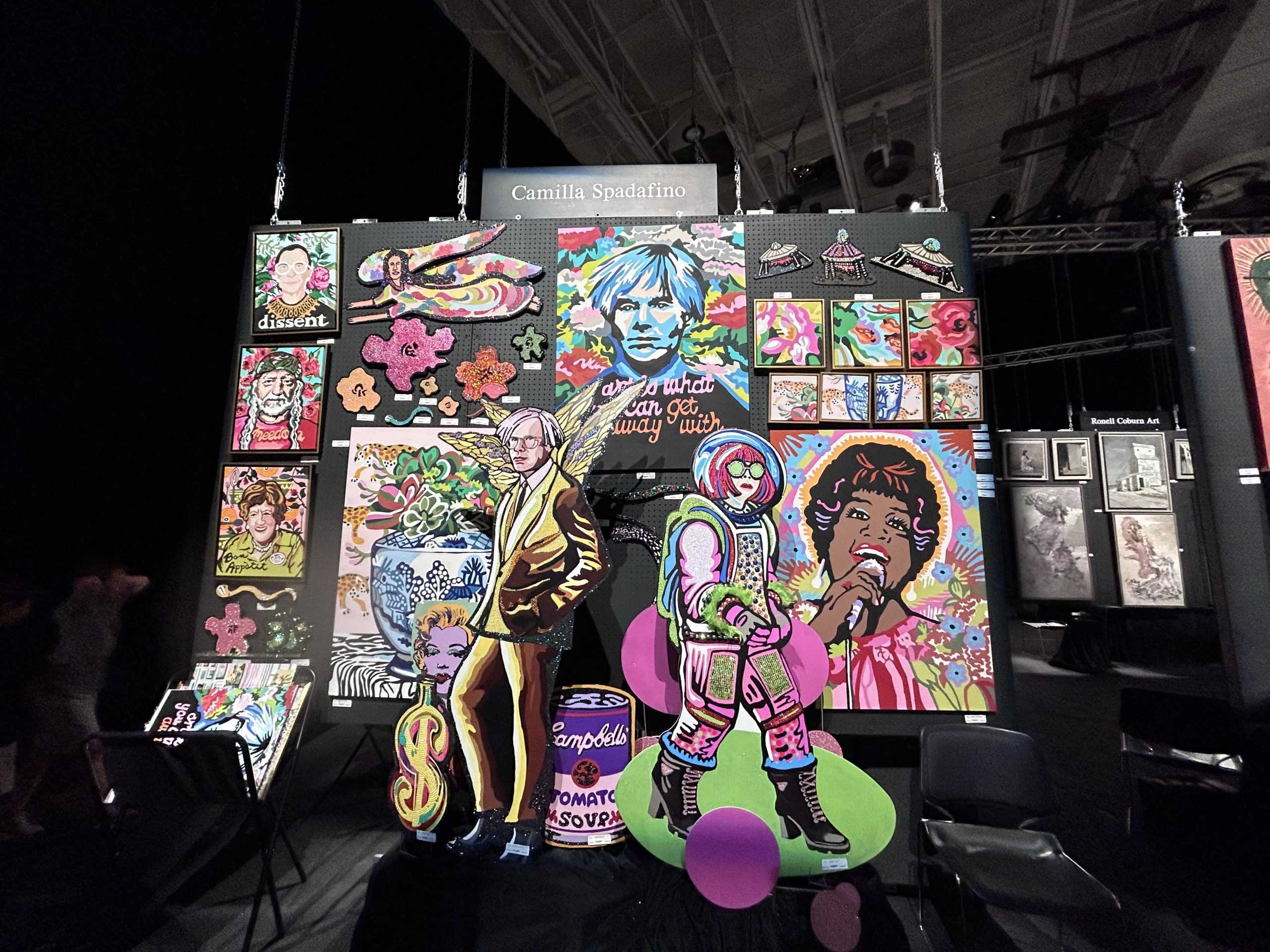 CHROMATIC CREATIONS: Artist Camilla Spadafino sold paintings and sculptures (pictured above) at Artclectic this year. (via the Peabody Press) 