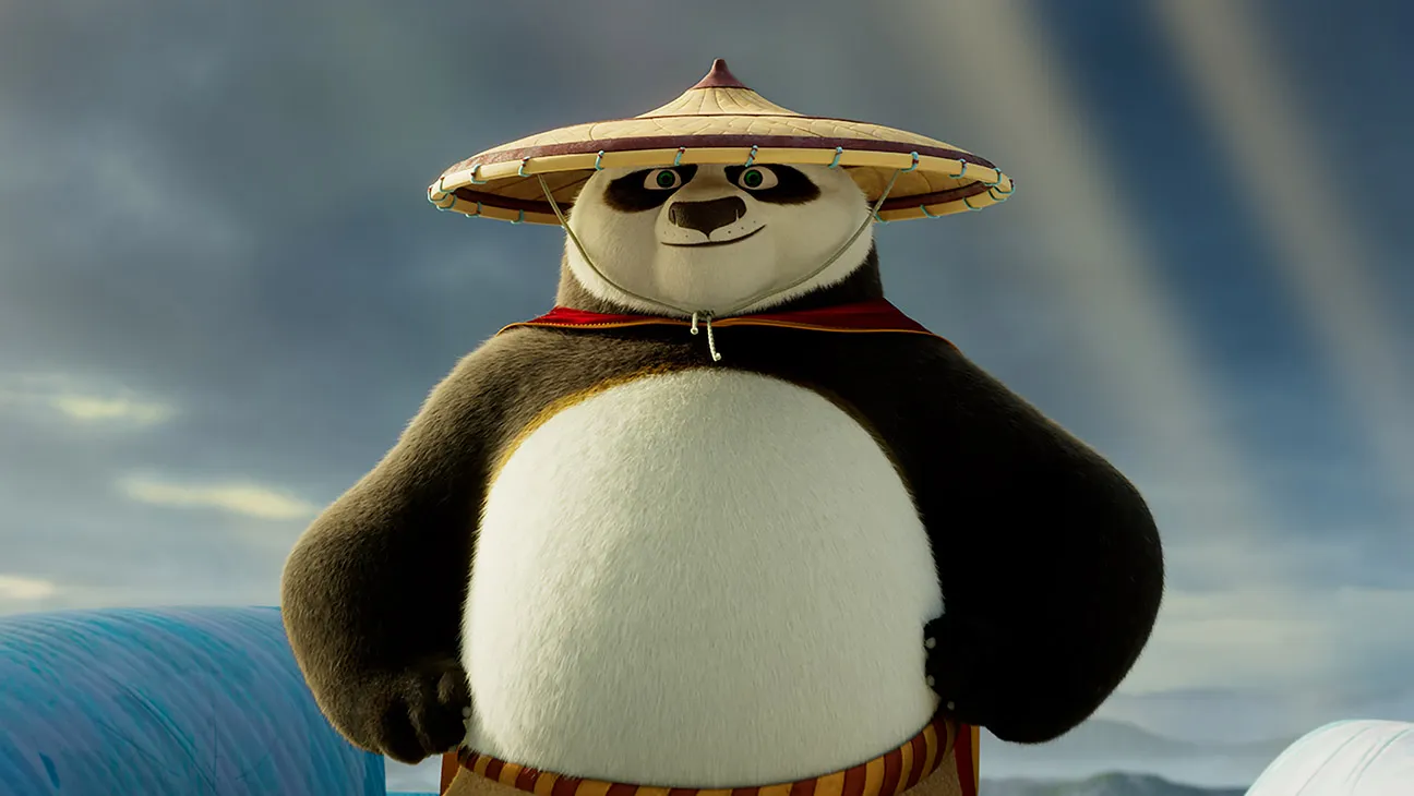 Po stands proud atop a snowy mountain. (via Dreamworks Animation)