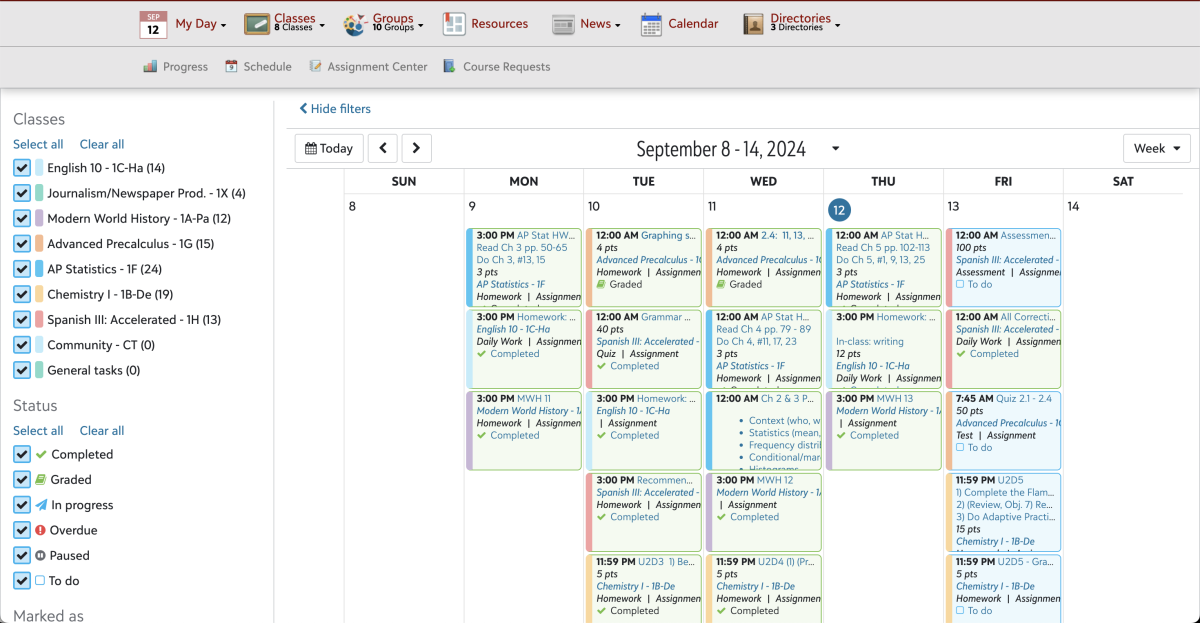 Screenshot of the layout of the New Assignment Center  (1)