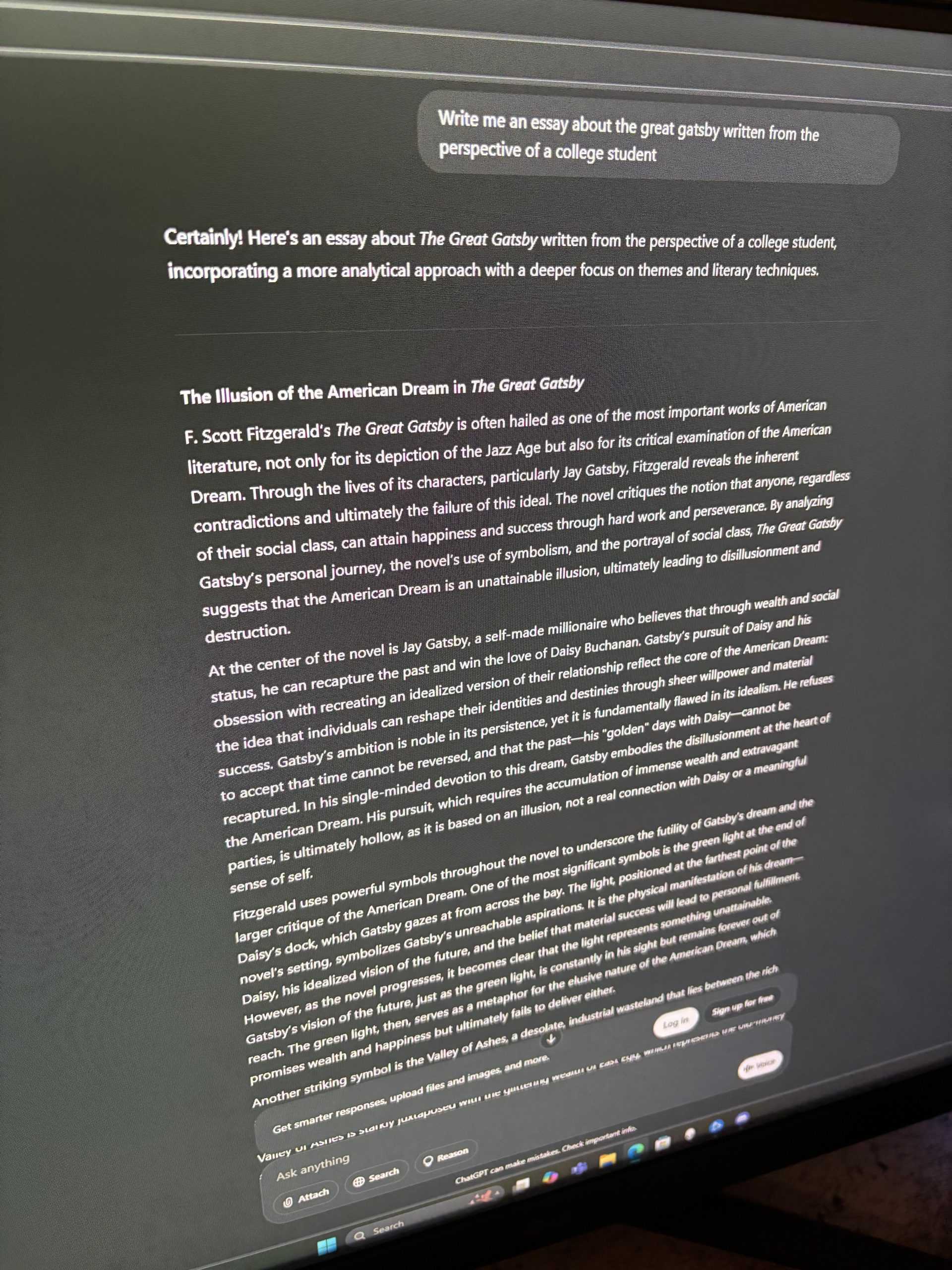 With a one sentence prompt, ChatGPT can quickly generate an entire essay in seconds -- but at what cost?