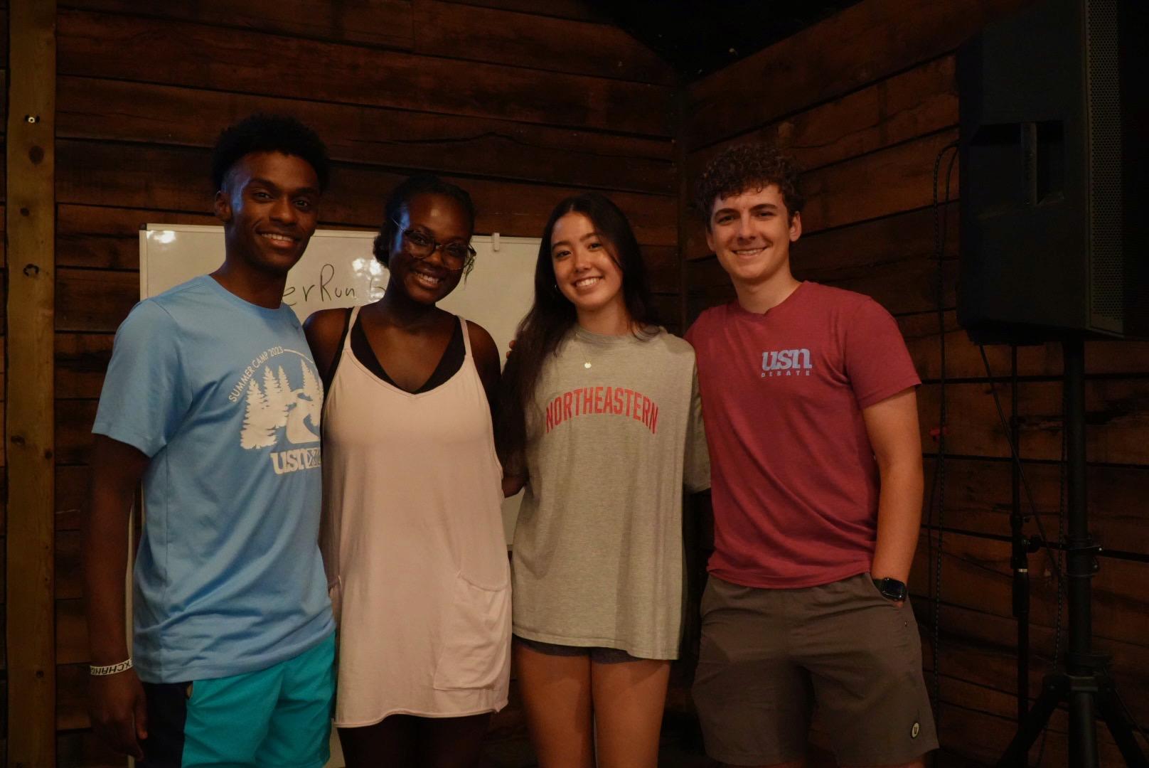 STAND TOGETHER: Dunne, King, Tyson, and Hall pose at the Leadership Retreat in August. (via Charlie Hall)