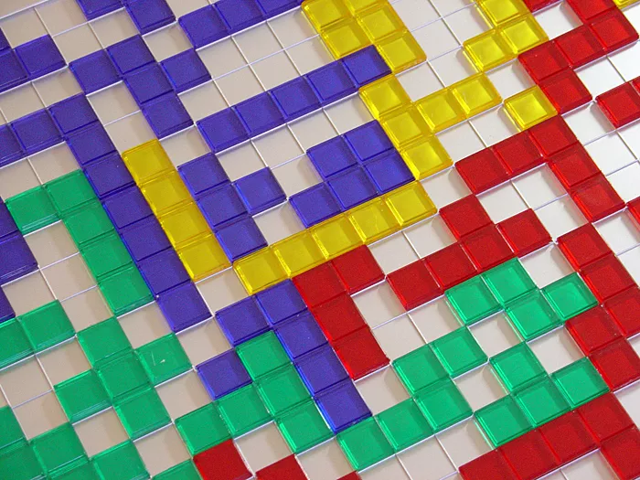 A Party Favorite: A Blokus board mid-game. (via BoardGameGeek)
