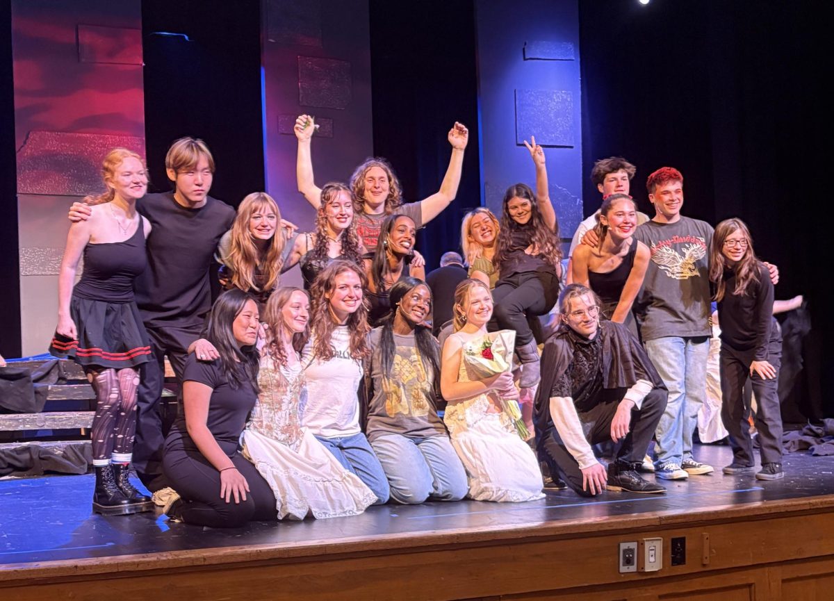 The cast of “She Kills Monsters” poses for a photo on closing night. (via the Peabody Press)