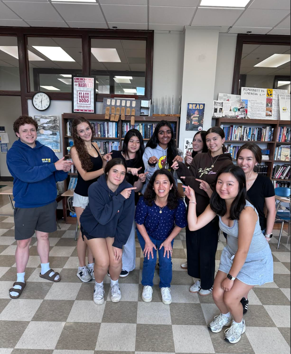 Students in Gilliland's course pose with Eberl. (photo provided)