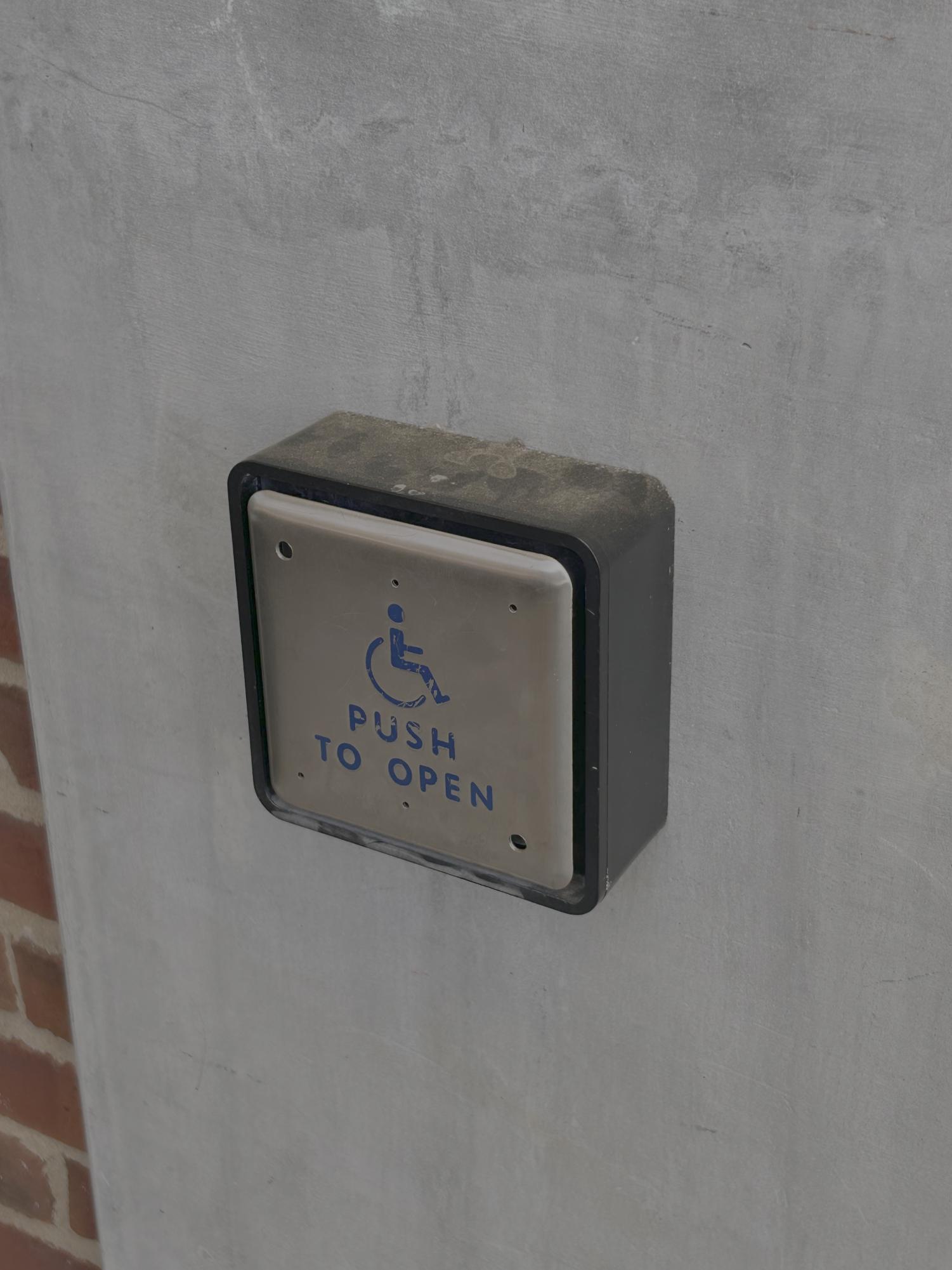 The push to open doors do not function as intended.  Repairs are expected this summer. (via the Peabody Press)